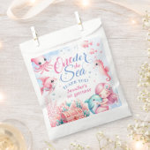 ピンクのリトルマーメイドかわいい海ガール1st誕生日 フェイバーバッグ (クリップ留めされた状態)