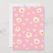 ピンクのリトル恋しく思アンダーフルデイジー写真誕生日 招待状 (裏面)