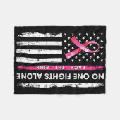 ピンクのリブだけで乳がんと闘う人はいない フリースブランケット (正面(横))