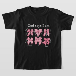 ピンクのリボンがかわいいクリスチャンガールズTシャツ Tシャツ