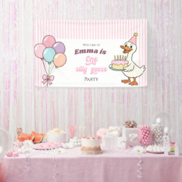 ピンクのリボンがかわいい1歳の誕生日パーティー 横断幕