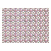 ピンクのリボンが付いているバルセロナのタイルの花 テーブルクロス (正面(横))