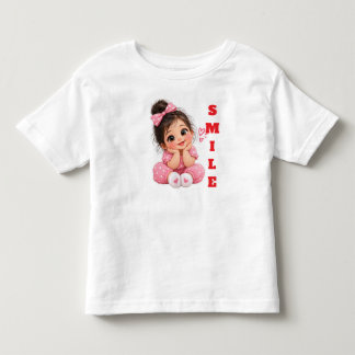 ピンクのリボンが可愛いベビーガールTシャツ | トドラーTシャツ