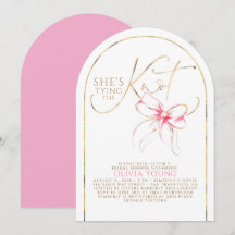 ピンクのリボンが可愛い「She's Tying The Knot」ブライダルシャワー