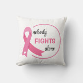 ピンクのリボンだけで戦う人はいない クッション (正面)