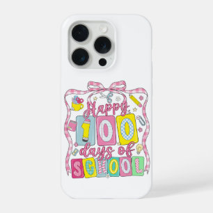 ピンクのリボンでハッピー100日目 iPhone 15 PROケース