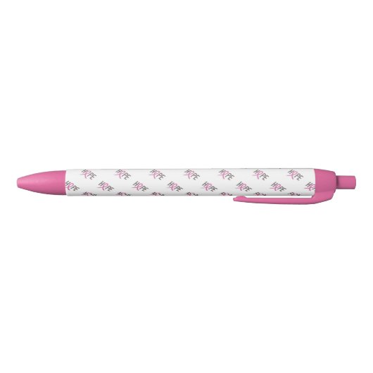 ピンクのリボンでペン/希望 黒ボールペン (ボトム)
