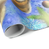 ピンクのリボンで子犬 – メリークリスマス ラッピングペーパー (ロールコーナー)