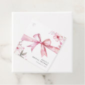 ピンクのリボンで結ぶ ブライダルシャワーパーティー フェイバータグ (インサイチュ)