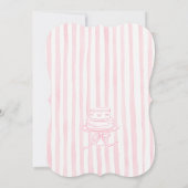 ピンクのリボンで1歳のバースデー 招待状 (裏面)