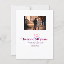 ピンクのリボンで50周年結婚記念日をお祝い