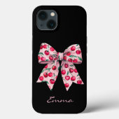 ピンクのリボンとさくらんぼ,可愛い,モダン,水彩,カスタムデザイン Case-Mate iPhoneケース (裏面)