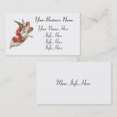 ピンクのリボンとのかわいらしい天使 名刺 (正面/裏面)