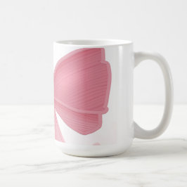 ピンクのリボンとチェリーの可愛いコラージュ – コーヒーマグカップ