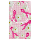 ピンクのリボンとデイジー スモールペーパーバッグ (裏面)