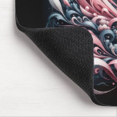 ピンクのリボンとデイジー マウスパッド (コーナー)