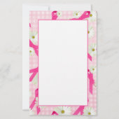 ピンクのリボンとデイジー 便箋 (正面)