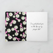 ピンクのリボンと白いデイジー カード (内部)