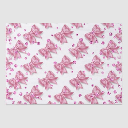 ピンクのリボンと飾りのきらきら模様が可愛い女の子 薄葉紙 (正面)