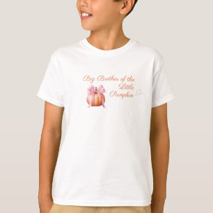 ピンクのリボンのカボチャの「ビッグブラザーオブザパンプキン」ベビー Tシャツ