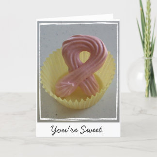 ピンクのリボンのクッキー カード