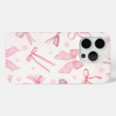 ピンクのリボンのスマホケース Case-Mate iPhoneケース (裏面 (横))