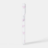 ピンクのリボンのスマホケース iPhone 15ケース (右側面)