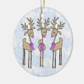ピンクのリボンのトナカイ-乳癌 セラミックオーナメント (左)