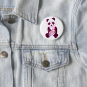 ピンクのリボンのパンダくま 缶バッジ (インサイチュ)