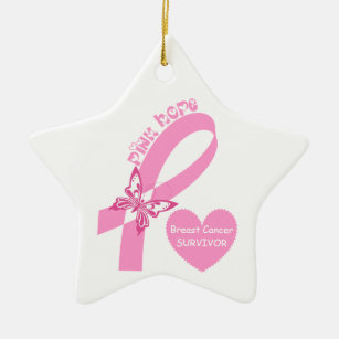 ピンクのリボンのピンクの希望の乳癌の認識度 セラミックオーナメント