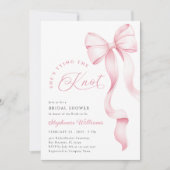 ピンクのリボンのブライダルシャワーの招待 招待状 (正面)