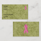 ピンクのリボンのプロフィールカードUはカスタマイズ 名刺 (正面/裏面)