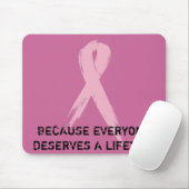 ピンクのリボンのマウスパッド マウスパッド (マウス)