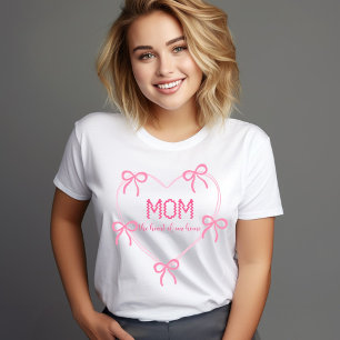 ピンクのリボンのモダンでおしゃれな母の日ギフト Tシャツ
