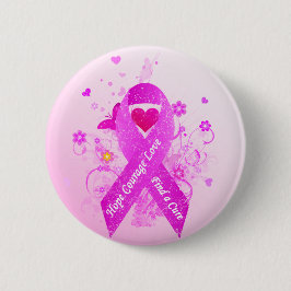 ピンクのリボンのヴィンテージ 缶バッジ