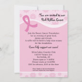 ピンクのリボンの乳癌のイベントの招待状 招待状 (正面)