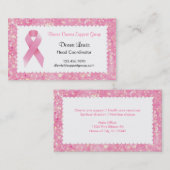 ピンクのリボンの乳癌の名刺 名刺 (正面/裏面)