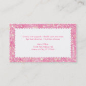 ピンクのリボンの乳癌の名刺 名刺 (裏面)