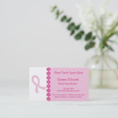 ピンクのリボンの乳癌の名刺 名刺 (スタンド正面)