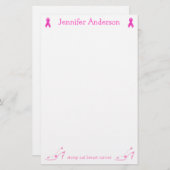 ピンクのリボンの乳癌の文房具 便箋 (正面/裏面)