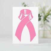 ピンクのリボンの乳癌の認識度の招待 招待状 (スタンド正面)