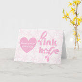 ピンクのリボンの乳癌の認識度 カード (黄色い花)