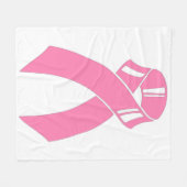 ピンクのリボンの乳癌の認識度 フリースブランケット (正面(横))