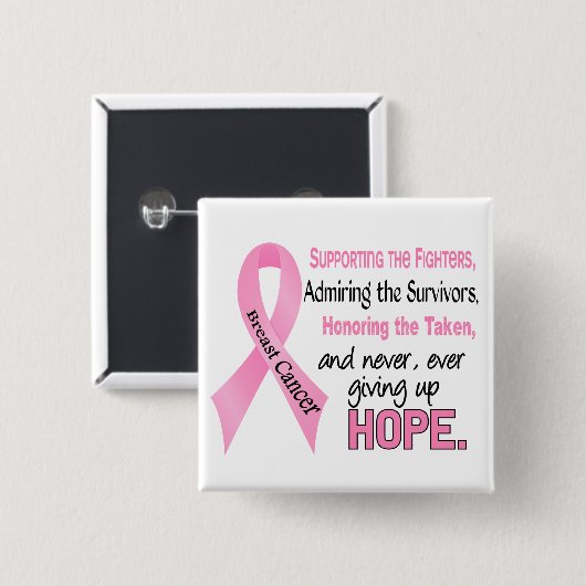 ピンクのリボンの乳癌を取られる戦闘機の生存者 缶バッジ (正面&裏面)