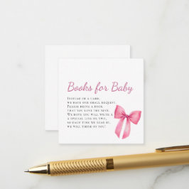 ピンクのリボンの女の子のベビーシャワー エンクロージャーカード
