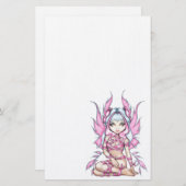 "ピンクのリボンの妖精"の文房具 便箋 (正面/裏面)