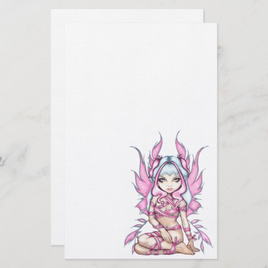 "ピンクのリボンの妖精"の文房具 便箋 (正面/裏面)