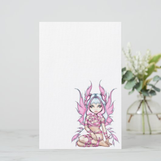 "ピンクのリボンの妖精"の文房具 便箋 (スタンド正面)