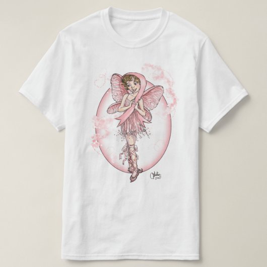 ピンクのリボンの妖精 Tシャツ (デザイン正面)