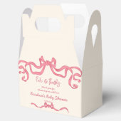 ピンクのリボンの弓のスケッチ赤ちゃんシャワーの好意 フェイバーボックス (オープン)